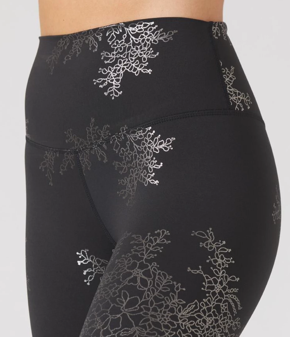 GLYDER GALLERY Athleisure SULTRY LEGGING BLACK & SILVER GLOSS LACE PRINT 5 GLYDER GALLERY Athleisure SULTRY LEGGING BLACK & SILVER GLOSS LACE PRINT