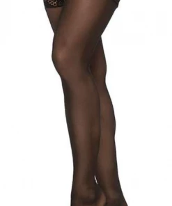 GRUPO ESPIRAL LLC Sexy Nightwear Collection MESH THIGH HIGH BLACK