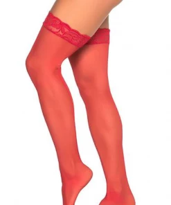 GRUPO ESPIRAL LLC Sexy Nightwear Collection MESH THIGH HIGHS RED
