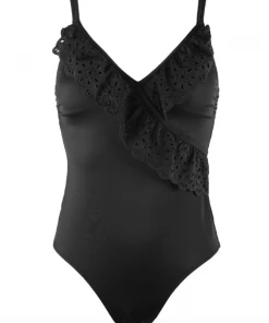 POUR MOI Swimwear Collection WANDERLUST FRILL SWIMSUIT BLACK