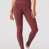 GLYDER GALLERY CONTRAST LEGGING MERLOT/WHITE Athleisure 2 GLYDER GALLERY CONTRAST LEGGING MERLOT/WHITE Athleisure