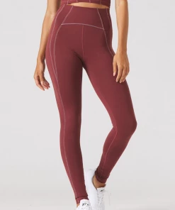 GLYDER GALLERY CONTRAST LEGGING MERLOT/WHITE Athleisure