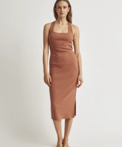 Skin Lingerie Organic Cotton ILIANA DRESS GINGER BISCUIT