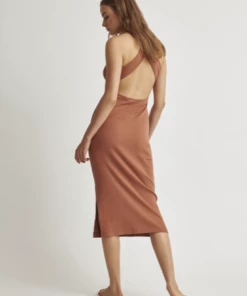 Skin Lingerie Organic Cotton ILIANA DRESS GINGER BISCUIT