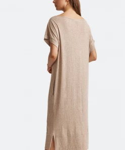 Skin Lingerie CEZANNE CAFTAN ALMOND HEATHER