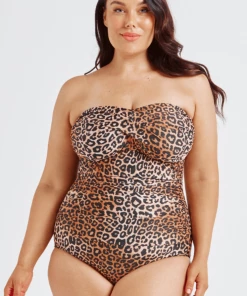 CAPRIOSCA SWIMWEAR Swimwear Collection LEOPARD BANDEAU ONE PIECE