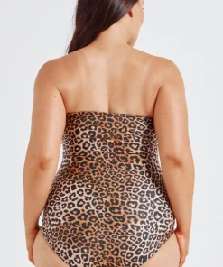 CAPRIOSCA SWIMWEAR Swimwear Collection LEOPARD BANDEAU ONE PIECE