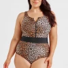 CAPRIOSCA SWIMWEAR LEOPARD ZIP FRONT ONE PIECE Swimwear Collection
