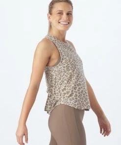 GLYDER GALLERY Athleisure ELECTRIC TANK OATMILK LEOPARD