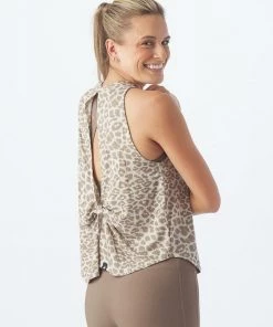 GLYDER GALLERY Athleisure ELECTRIC TANK OATMILK LEOPARD