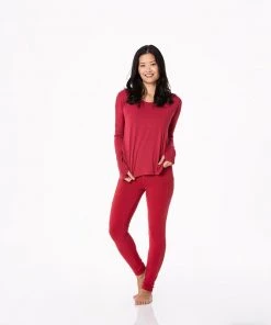 KICKEE PANTS SEASONAL Bamboo Lounge Collection OPEN BACK TOP BLACK & RED 17 KICKEE PANTS SEASONAL Bamboo Lounge Collection OPEN BACK TOP BLACK & RED