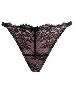 POUR MOI DARK ROMANCE THONG BLACK/ PINK