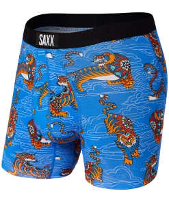SAXX UNDERWEAR Men's Underwear VIBE BOXER BRIEF BLUE YEAR OF THE TIGER