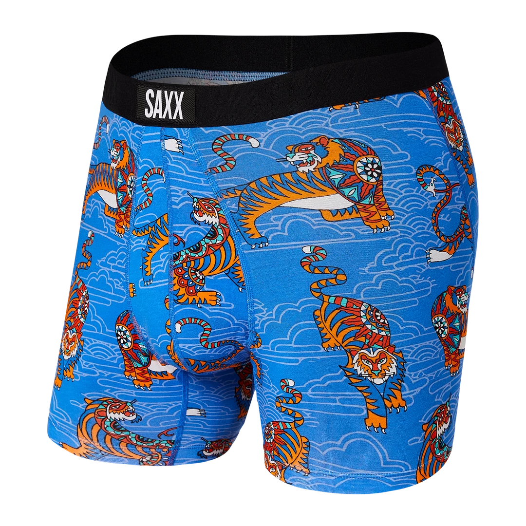 SAXX UNDERWEAR Men's Underwear VIBE BOXER BRIEF BLUE YEAR OF THE TIGER 3 SAXX UNDERWEAR Men's Underwear VIBE BOXER BRIEF BLUE YEAR OF THE TIGER