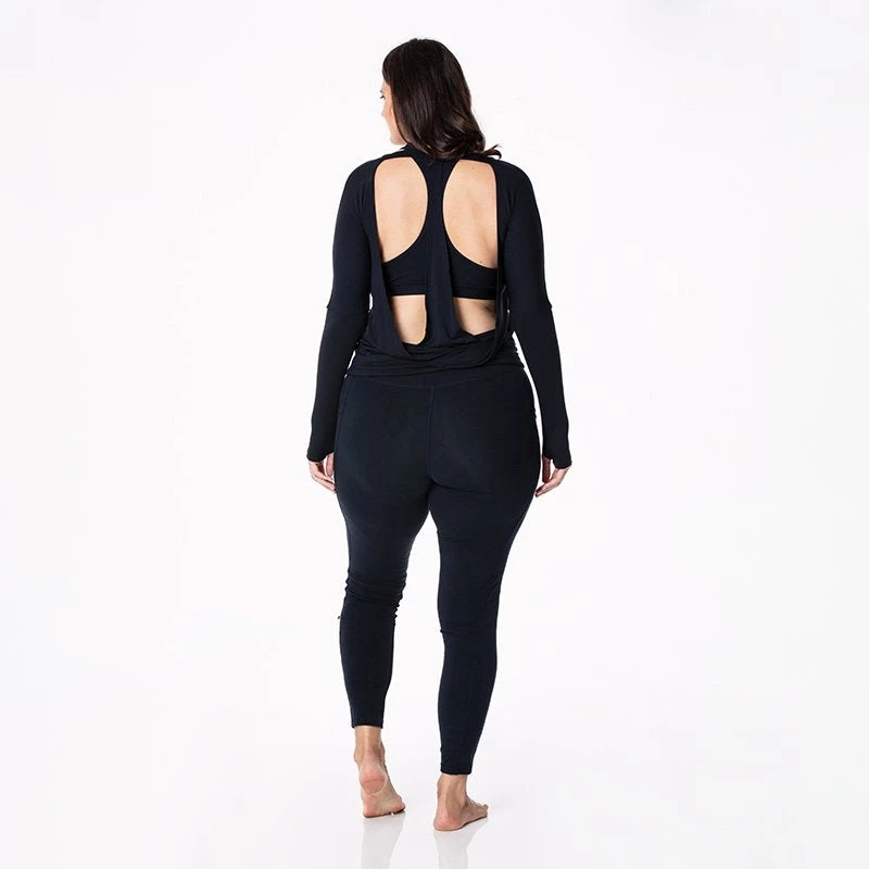 KICKEE PANTS SEASONAL OPEN BACK TOP BLACK 2XL Bamboo Lounge Collection 5 KICKEE PANTS SEASONAL OPEN BACK TOP BLACK 2XL Bamboo Lounge Collection