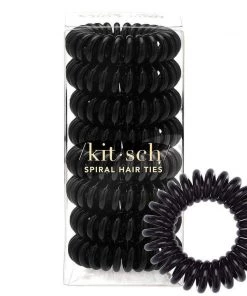 KIT SCH SPIRAL HAIR TIES 8 PC BLACK Final Clearance Sale