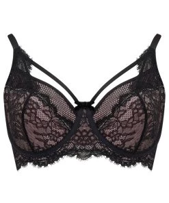 POUR MOI DARK ROMANCE U/W BRA BLACK/PINK