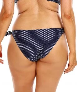 CAPRIOSCA SWIMWEAR NAVY WHITE DOTS TIE SIDE PANT