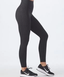 GLYDER GALLERY Athleisure TAPER LEGGING BLACK LEOPARD