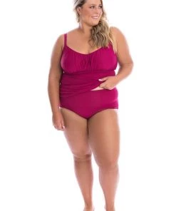 CAPRIOSCA SWIMWEAR RUCHED TANKINI SWIMTOP