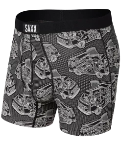 SAXX UNDERWEAR Men's Underwear VIBE BOXER BRIEF BLACK VAN LIFE