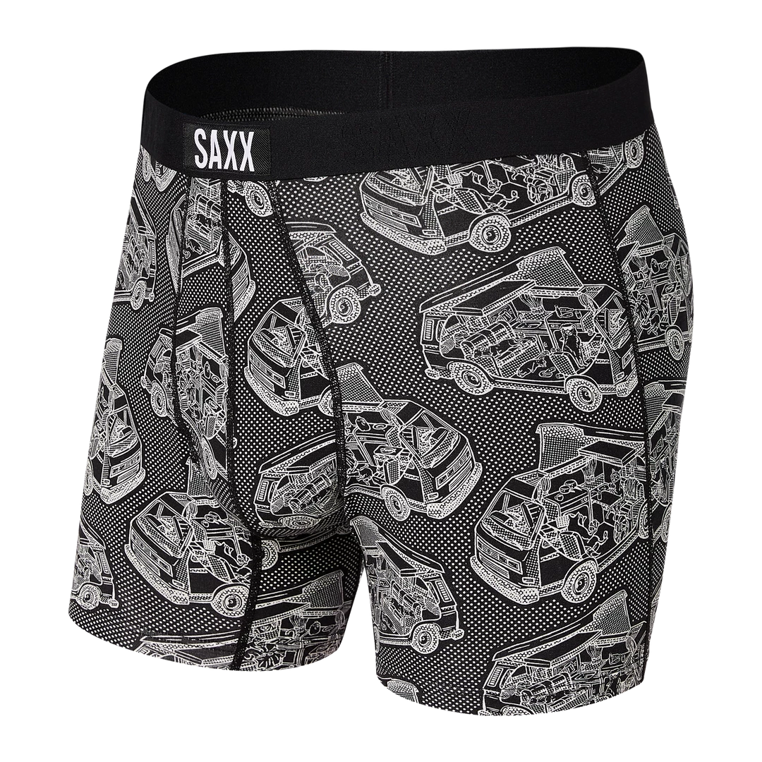 SAXX UNDERWEAR Men's Underwear VIBE BOXER BRIEF BLACK VAN LIFE 4 SAXX UNDERWEAR Men's Underwear VIBE BOXER BRIEF BLACK VAN LIFE