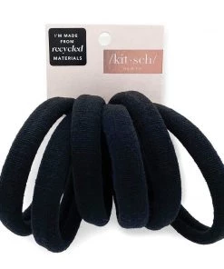 KIT SCH THICK ELASTICS 6 PC BLACK Final Clearance Sale