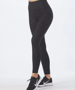 GLYDER GALLERY Athleisure TAPER LEGGING BLACK LEOPARD
