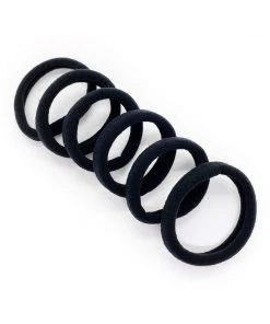 KIT SCH THICK ELASTICS 6 PC BLACK Final Clearance Sale