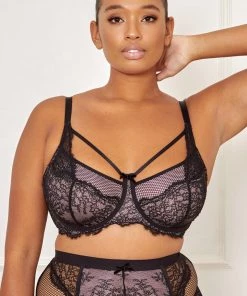 POUR MOI DARK ROMANCE U/W BRA BLACK/PINK