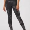 GLYDER GALLERY Athleisure SULTRY LEGGING BLACK & SILVER GLOSS LACE PRINT